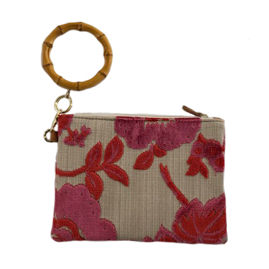 Daisy: Coral/pink chenille rose - Glenda Gies
