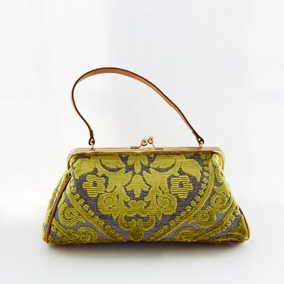 jackie chartreuse chenille mosaic
